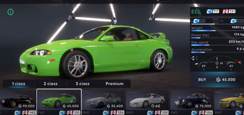 Forza Horizon 5 vs. CarX Street: A Comprehensive Comparison 9 CarX street - Car Selection